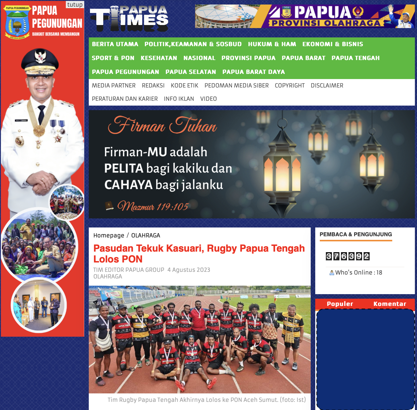  Rugby Papua Tengah lolos PON